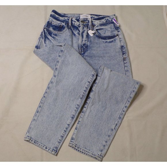 🆕 FRAME Le Original High Rise Straight Leg Button Fly Jeans Richlake Blue Sz 24 - Picture 11 of 15